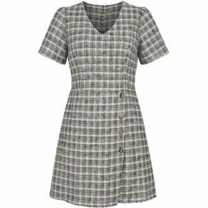 DRAPER JAMES SHORT SLEEVE V-NECK TWEED CASUAL CLASSIC CAREER DRESSY MINI DRESS